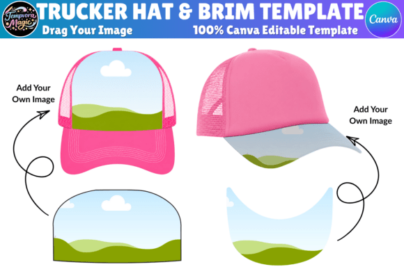 Download Trucker Hat Brim Canva Editable Template - Premium Resources
